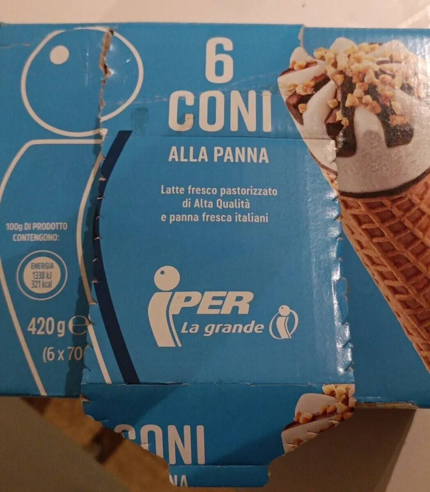 6 coni alla panna IPER