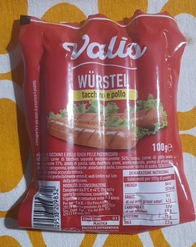Würstel tacchino e pollo