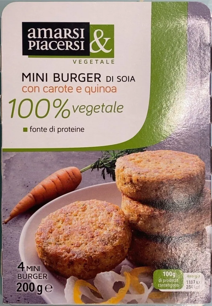 Mini Burger di soia con carote e quinoa