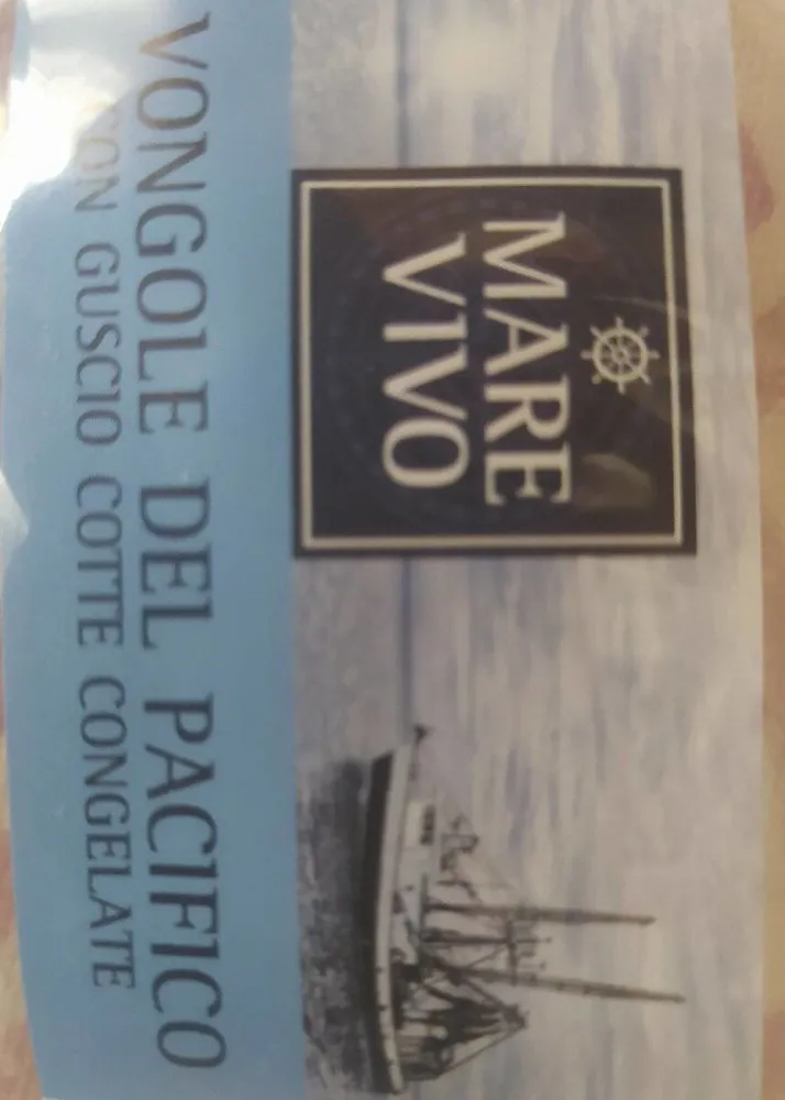 Vongole del Pacifico con guscio cotte congelate