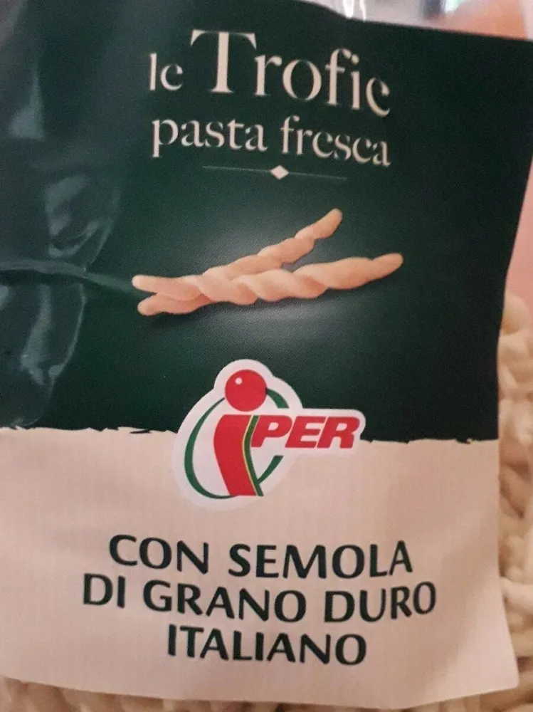 Le trofie pasta fresca con semola di grano duro italiano