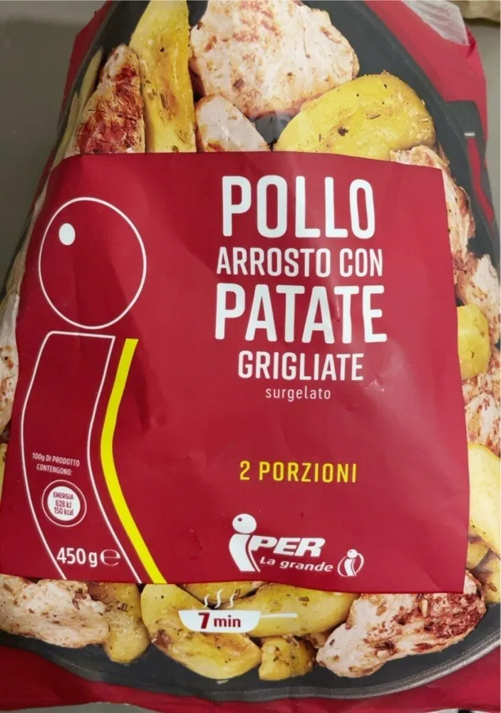 Pollo arrosto con patate grigliate