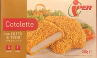 Cotolette con filetti di pollo surgelate