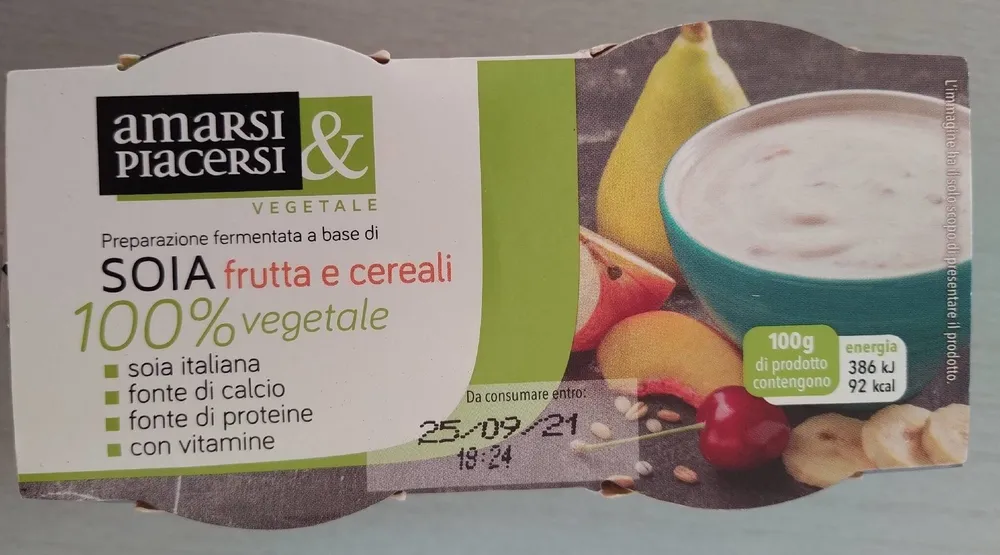 Soia frutta e cereali
