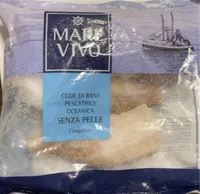Code di rana pescatrice oceanica senza pelle congelate