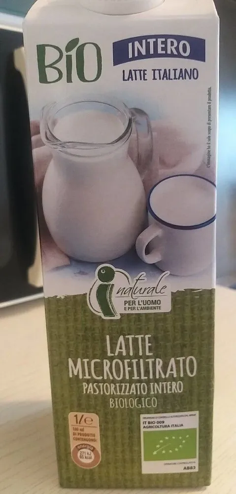 Latte microfiltrato pastorizzato intero Biologico