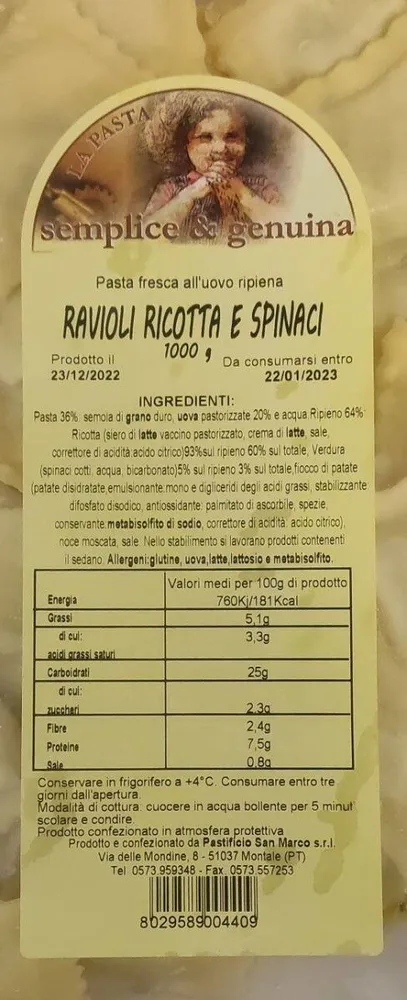 Ravioli ricotta e spinaci