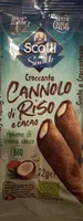 Croccante cannolo di riso e cacao ripieno di crema di cocco