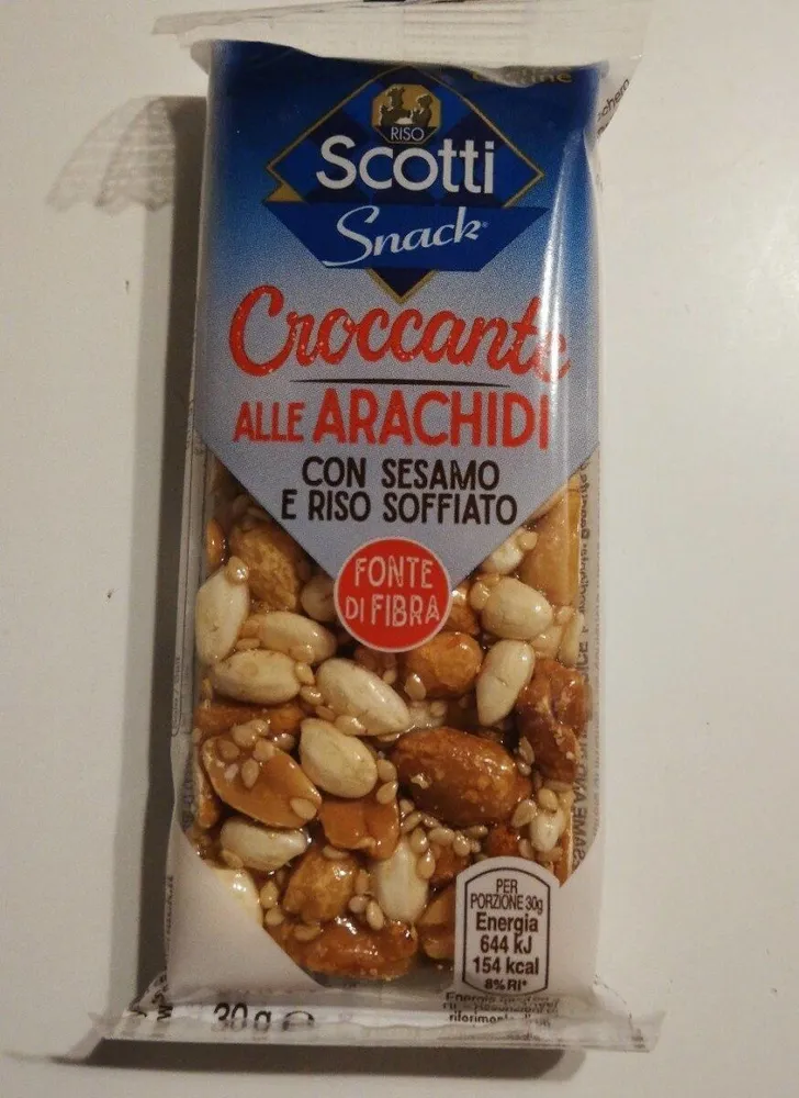 Croccante alle arachidi con sesamo e riso soffiato