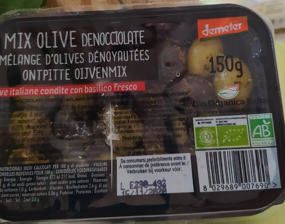 Mix olive denocciolate mélange d'olives dénoyautées