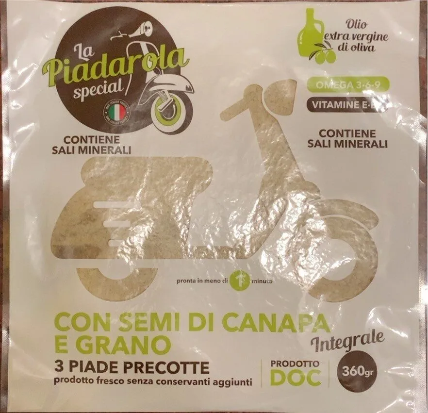 Piada con semi di canapa e grano