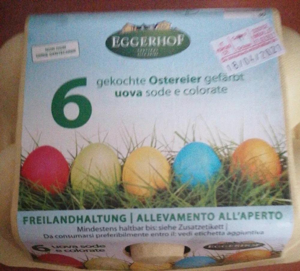 Uova sode colorate