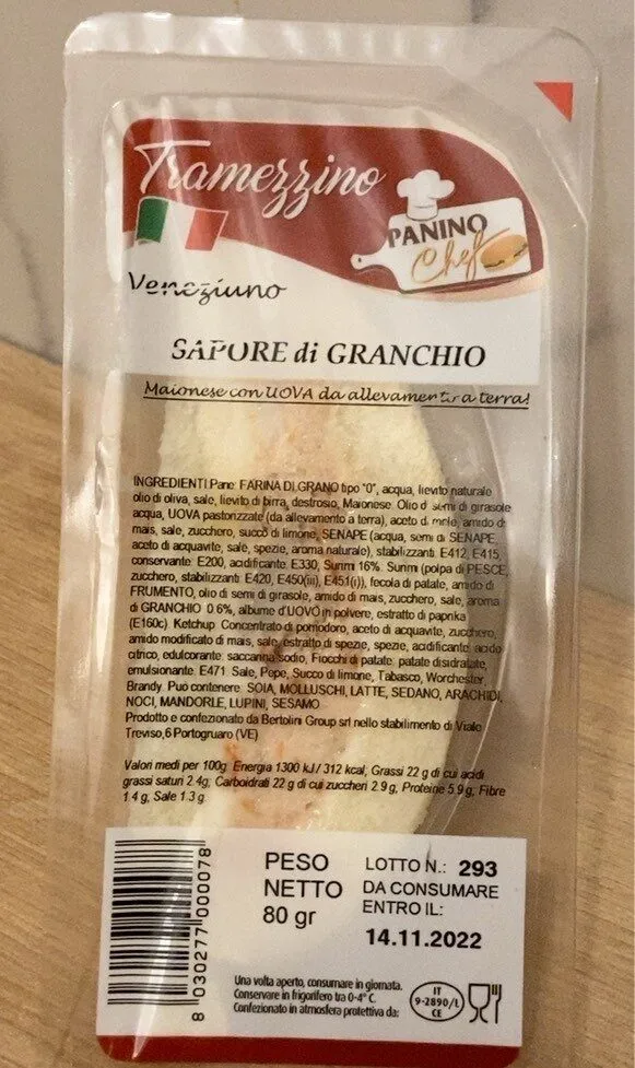 Tramezzino sapore di granchio