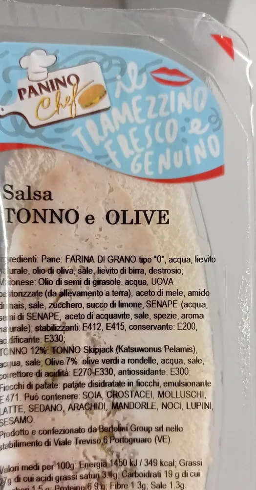 Tramezzino tonno olive