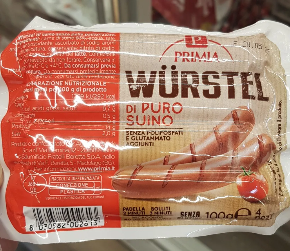 Wurstel di puro suino