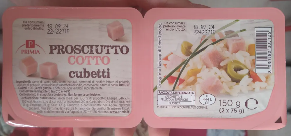 Prosciutto cotto a cubetti