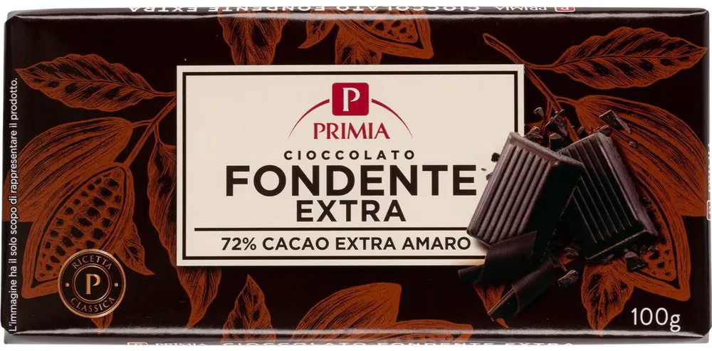 Cioccolato fondente extra 72% cacao