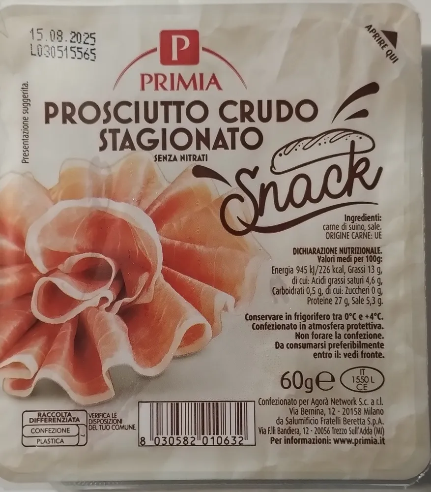 Prosciutto crudo stagionato Snack