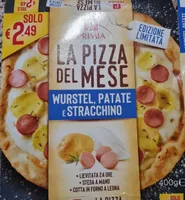 Pizza wurstel, patate e stracchino