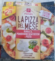 Pizza burrata, pomodorini secchi e pesto