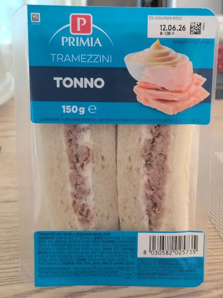 Tramezzini con tonno e maionese senza uova