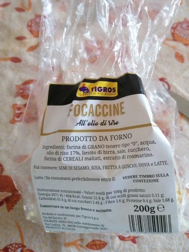 Foccine all'olio di riso Tigros