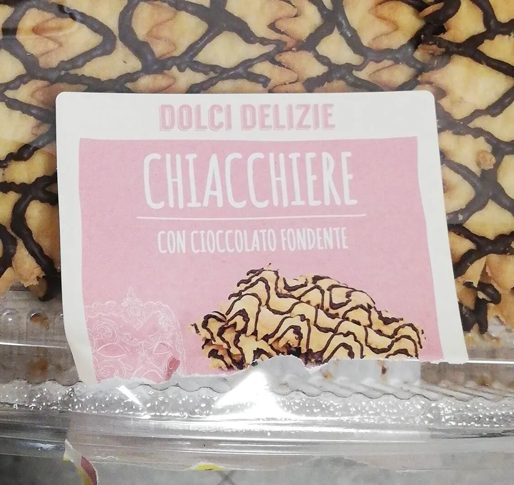 Chiacchiere con cioccolato