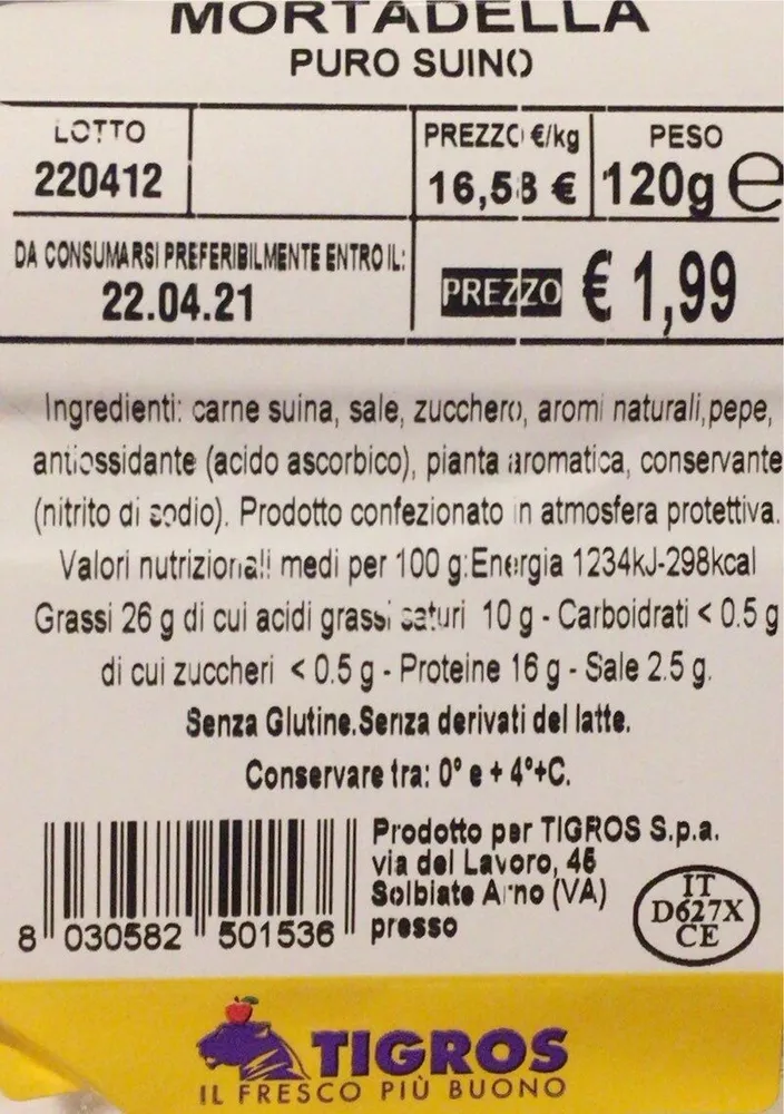 Mortadella puro suino