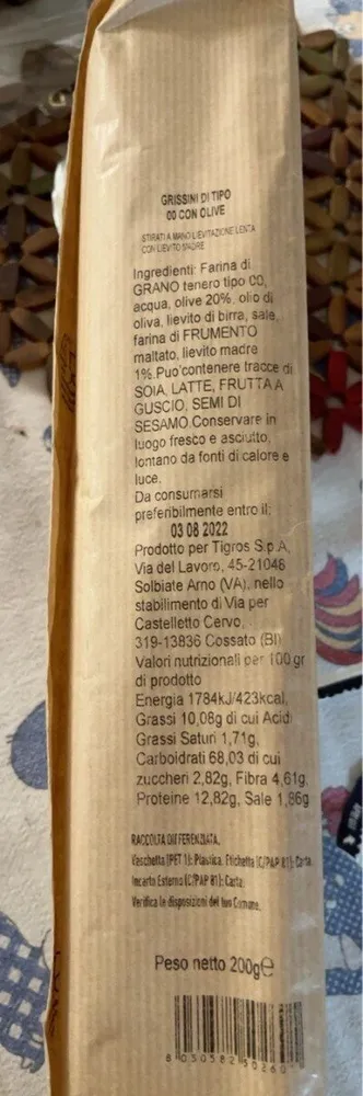 Grissini alle olive