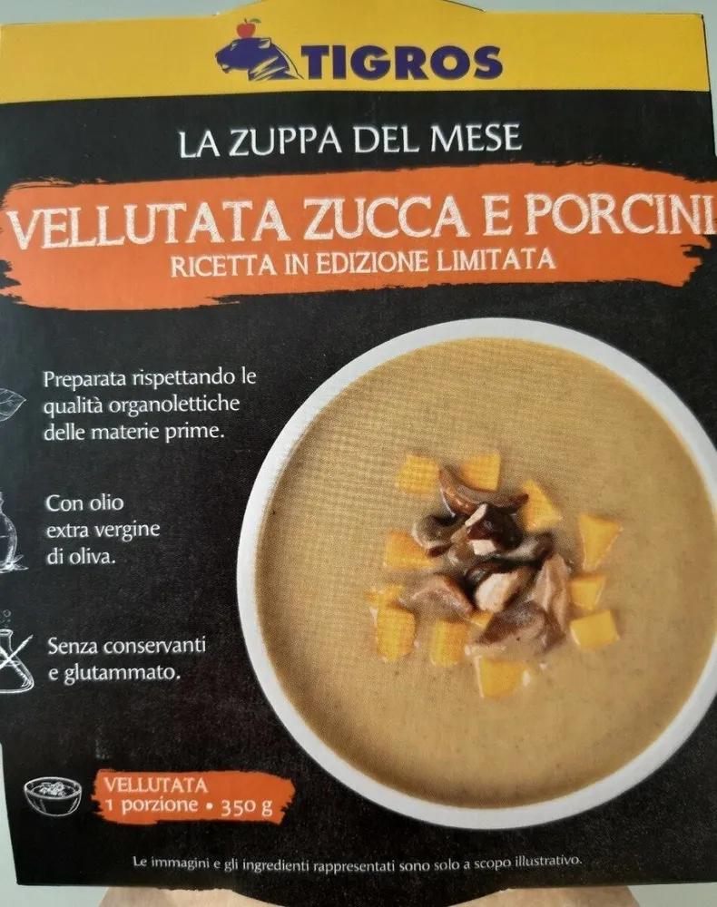 Vellutata con zucca e porcini
