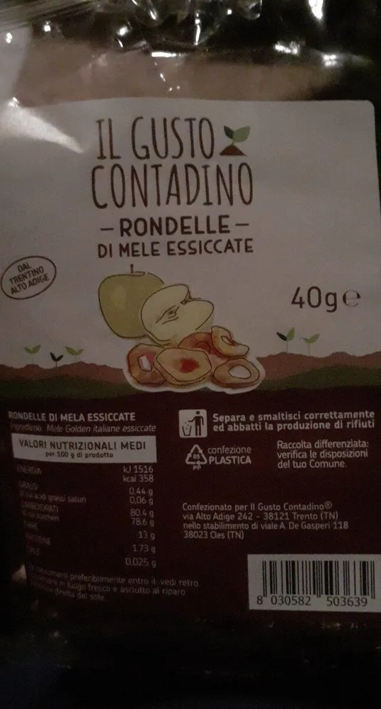 Rondelle di mele essiccate