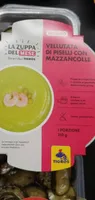 Vellutata di piselli con mazzancolle