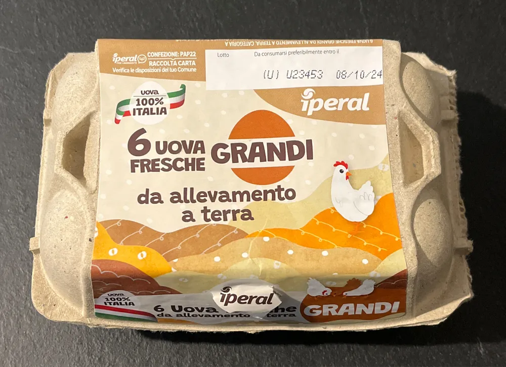 6 uova fresche grandi da allevamento a terra