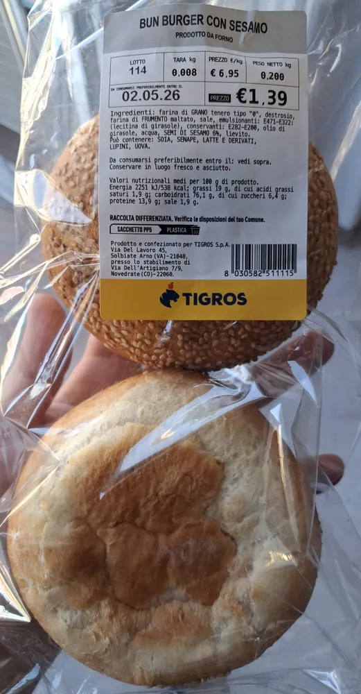 Bun burger con sesamo