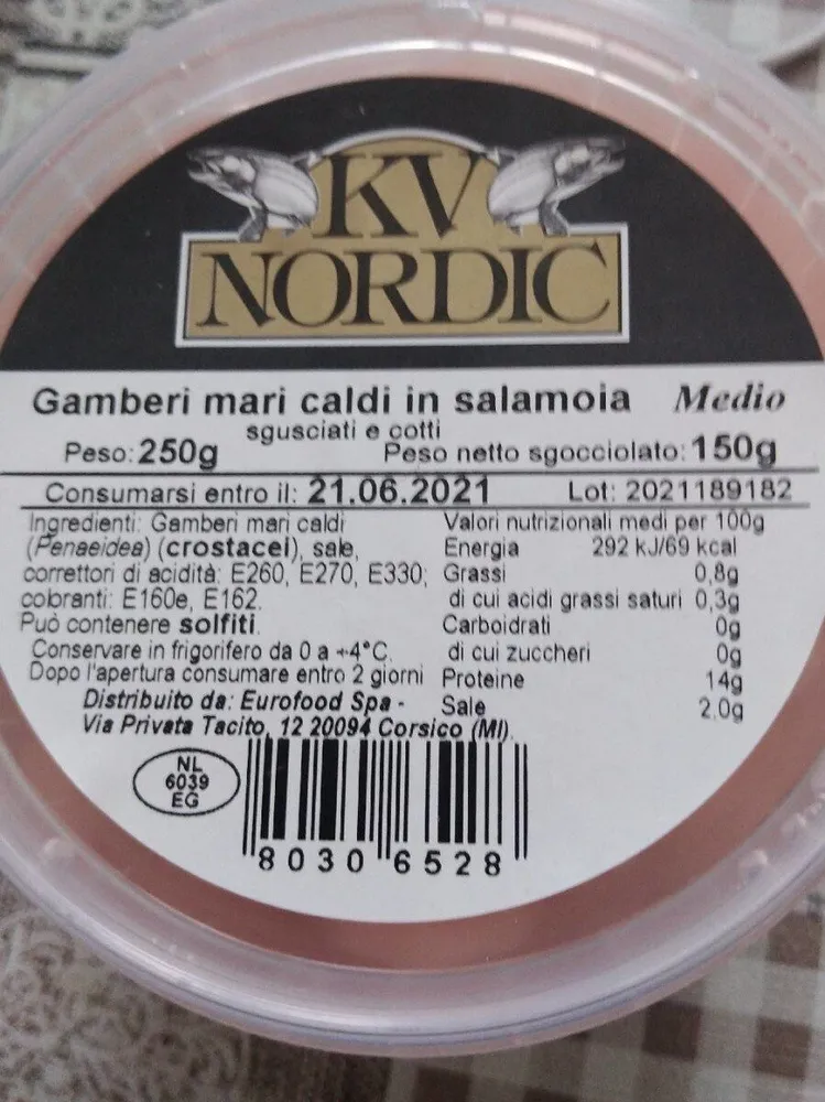 gamberi caldi in salamoia
