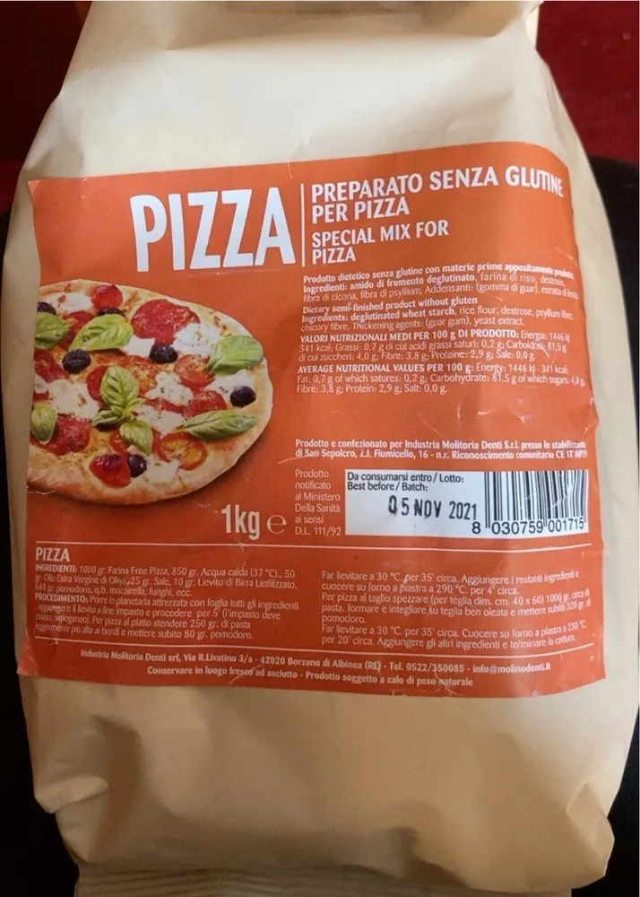 Pizza preparato senza glutine