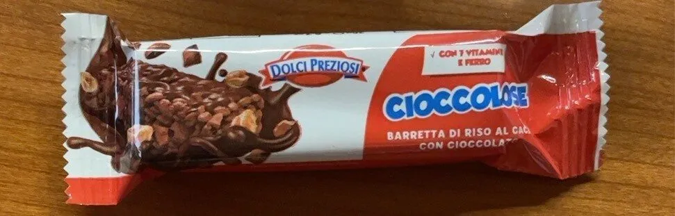 Barretta di riso al cacao con cioccolato