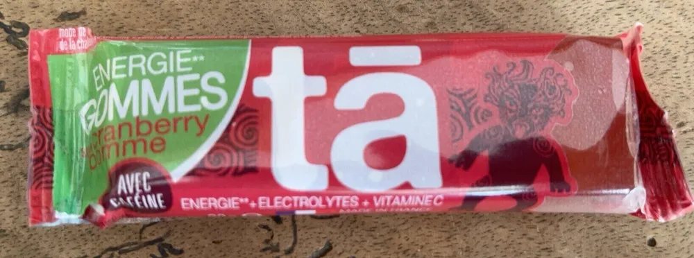 Énergie gommes cranberry pomme