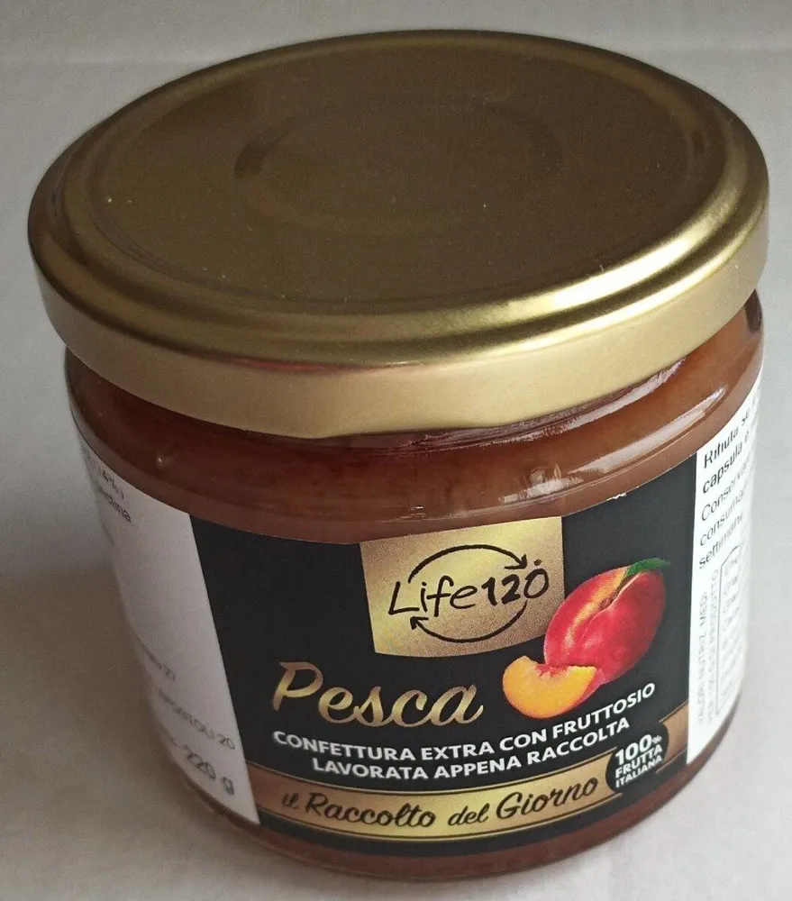 Confettura extra pesca con fruttosio lav. appena raccolta