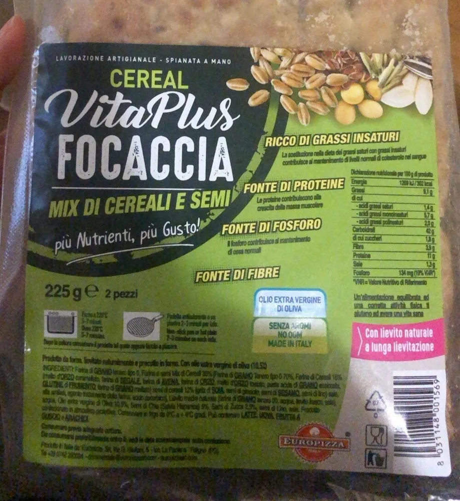 Cereal vita plus focaccia