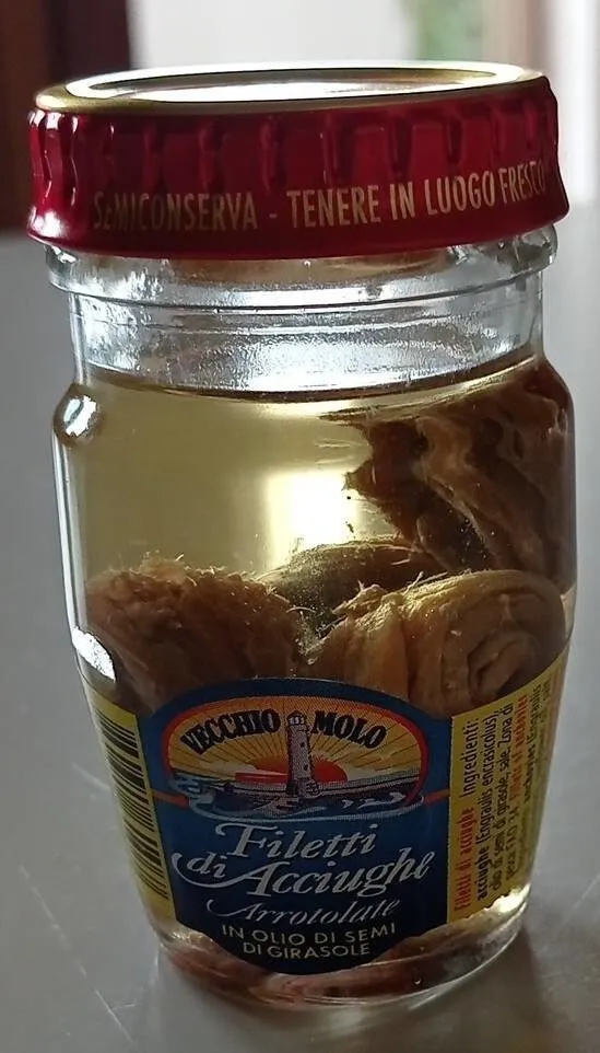 Filetti di acciughe arrotolate in olio di semi di girasole