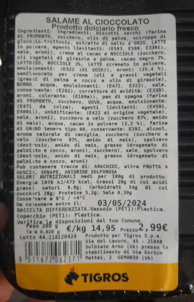 Salame di cioccolato