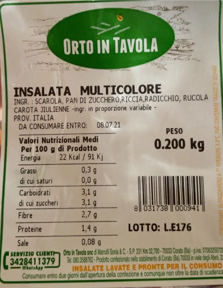 Insalata multicolore