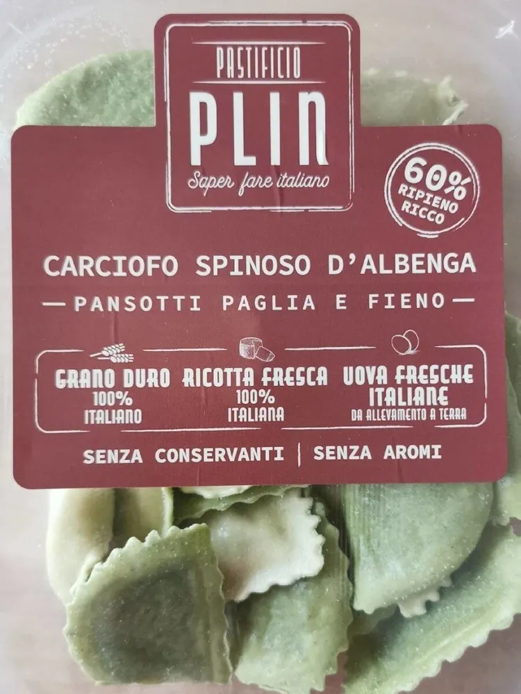 Carciofo spinoso d'Albenga pansotti paglia e fieno