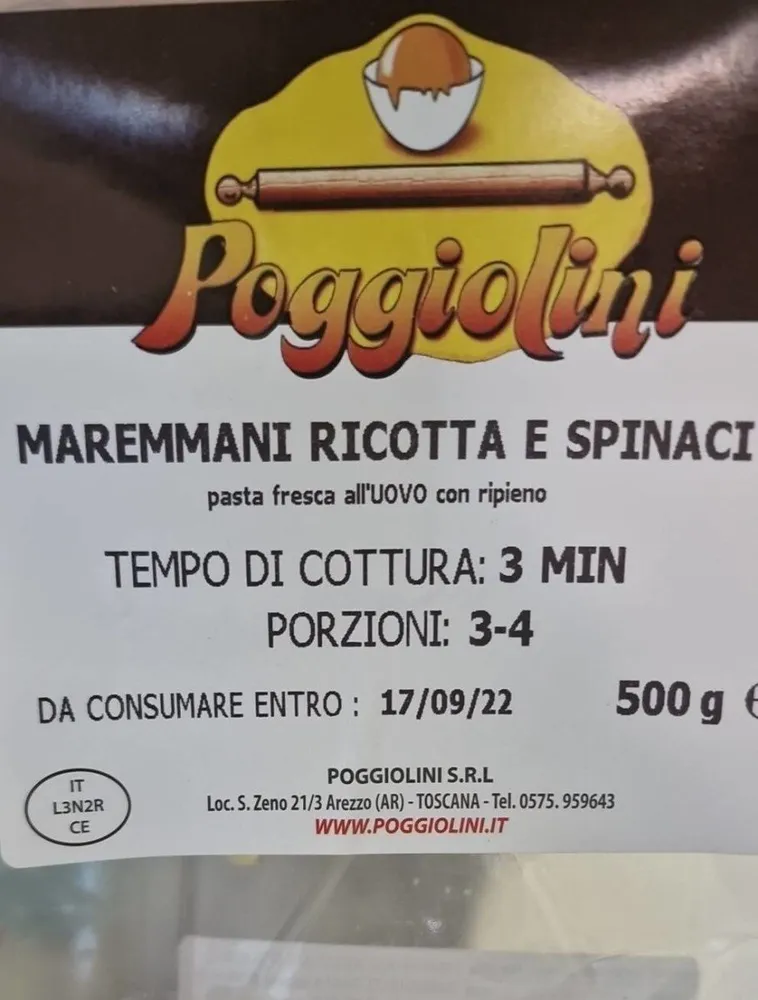 Tortelli maremmani ricotta e spinaci