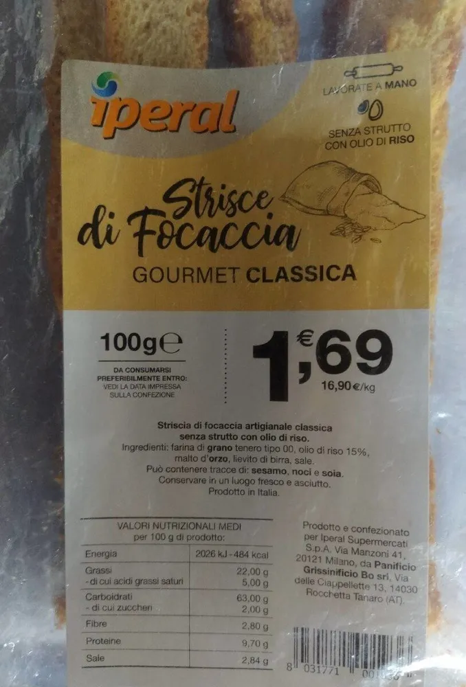 Strisce di Focaccia - classica
