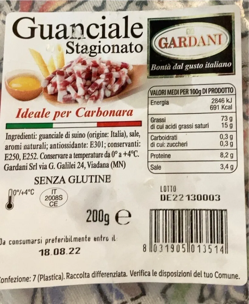 Guanciale stagionato