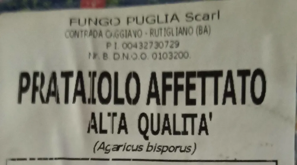Prataiolo affettato
