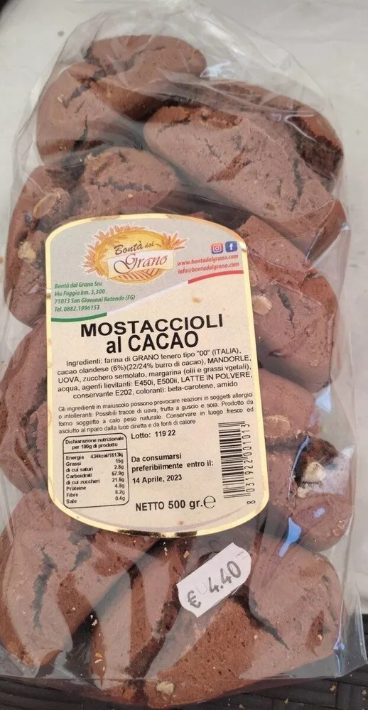 mostaccioli al cacao