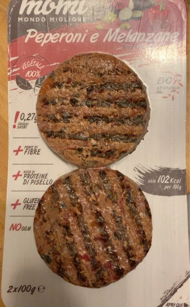 Burger vegani peperoni e melanzane